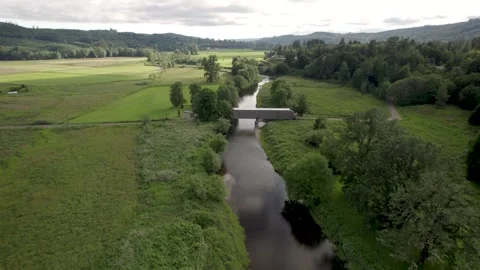 Grays River Covered Bridge Drone Fly Over 1 库存影片 318312165