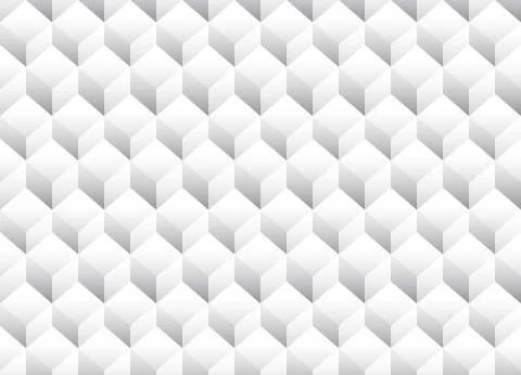 Grayscale 3d Cubes minimal, repeatable pattern (simple seamless, spatial geom Stock Illustration