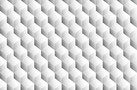Grayscale 3d Cubes minimal, repeatable pattern (simple seamless, spatial geom Stock Illustration