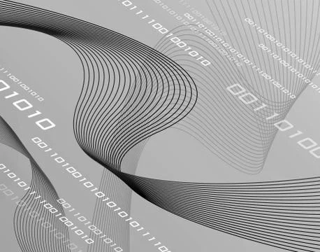 Grayscale 3D Wire Ribbons Stock-Illustration