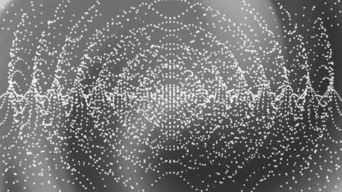 Grayscale abstract particle wave background for data visualization and tech. Stock Footage 328175403