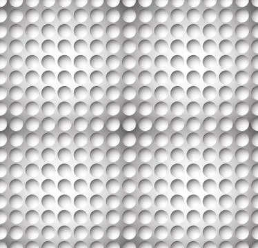 Grayscale circle pattern with seamlessly repeatable geometry. Editable. Stock Illustration