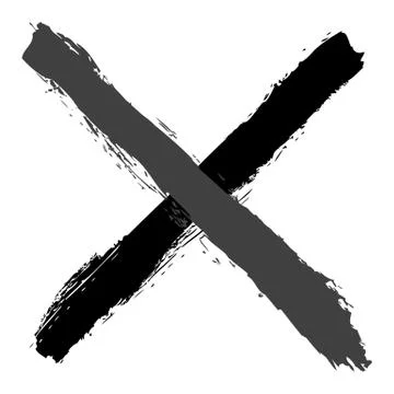 Grayscale criss cross brushstroke delete sign Stock-Illustration