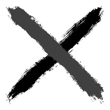 Grayscale criss cross brushstroke delete sign Stock Illustration