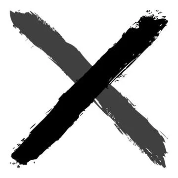 Grayscale criss cross brushstroke delete sign Иллюстрация