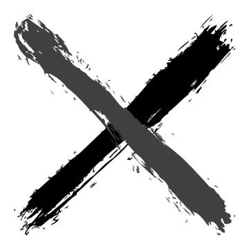 Grayscale criss cross brushstroke delete sign Illustrazione stock