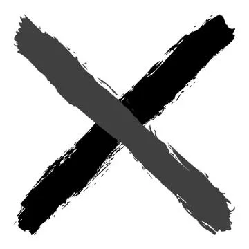 Grayscale criss cross brushstroke delete sign Stock-Illustration