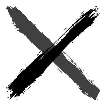 Grayscale criss cross brushstroke delete sign 스톡 일러스트