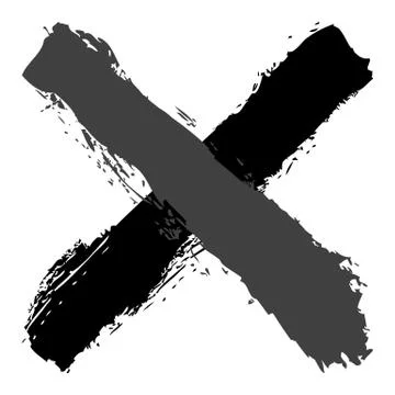 Grayscale criss cross brushstroke delete sign Stock-Illustration