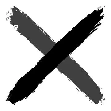 Grayscale criss cross brushstroke delete sign Illustrazione stock