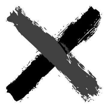 Grayscale criss cross brushstroke delete sign Stock-Illustration