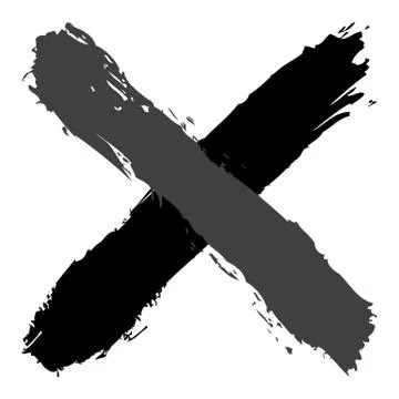 Grayscale criss cross brushstroke delete sign Illustrazione stock