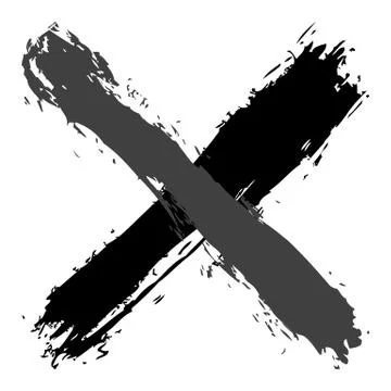 Grayscale criss cross brushstroke delete sign Illustrazione stock