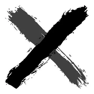 Grayscale criss cross brushstroke delete sign Illustrazione stock