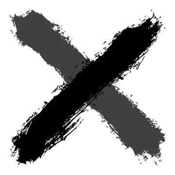 Grayscale criss cross brushstroke delete sign Stock-Illustration
