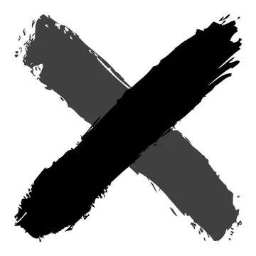 Grayscale criss cross brushstroke delete sign Иллюстрация