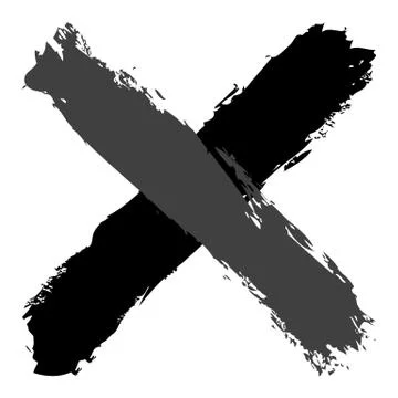 Grayscale criss cross brushstroke delete sign Stock-Illustration