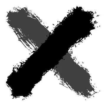 Grayscale criss cross brushstroke delete sign Illustrazione stock