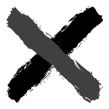Grayscale criss cross brushstroke delete sign Illustrazione stock
