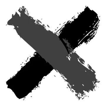 Grayscale criss cross brushstroke delete sign 스톡 일러스트