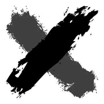 Grayscale criss cross brushstroke delete sign 스톡 일러스트