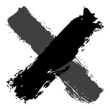 Grayscale criss cross brushstroke delete sign Illustrazione stock