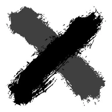 Grayscale criss cross brushstroke delete sign Illustrazione stock