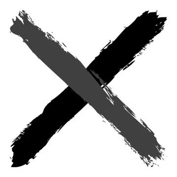 Grayscale criss cross brushstroke delete sign Illustrazione stock