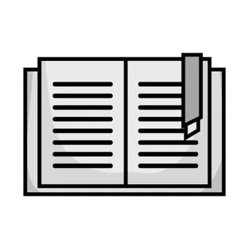Grayscale education book object to learn and study Ilustración de archivo
