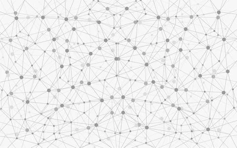 Grayscale Geometric Connection Background, Vector Illustration Stock Illustration
