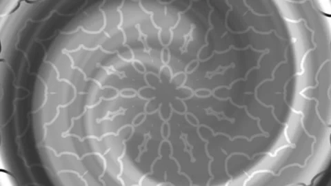 Grayscale mandala radial ripple pattern concentric floral motif background Stock Footage 328175300