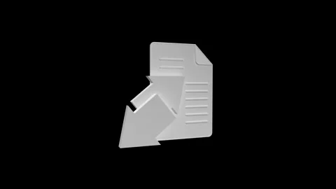 Grayscale Minimalistic 3D Illustration of Document and Arrows Stock Footage 341921612