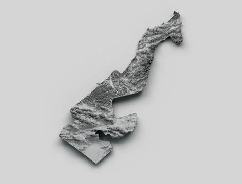 Grayscale of Monaco Map designed by the land structure on gray Background, 3d Stockillustratie