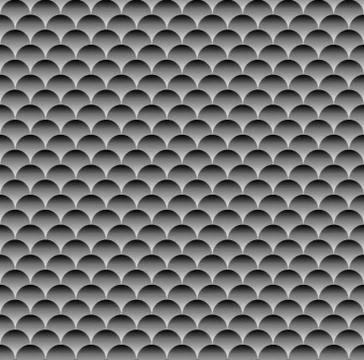 Grayscale (monochrome) pattern with overlapping circle shapes. Seamlessly rep Stock Illustration