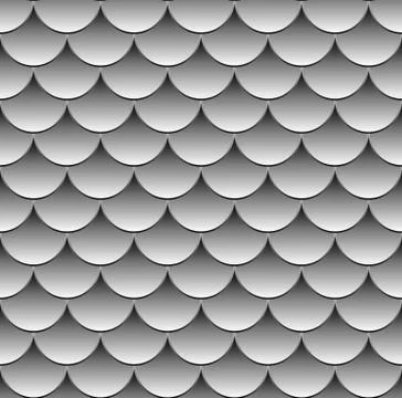 Grayscale (monochrome) pattern with overlapping circle shapes. Seamlessly rep Illustrazione stock
