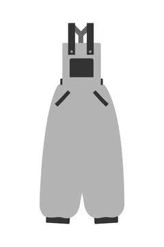 Grayscale Overall with pockets and straps button Sticker Icon Price Label Logo Illustrazione stock