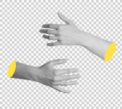 Grayscale pair of hands open in embracing gesture. Monochrome arms welcomin.. Stock Photos
