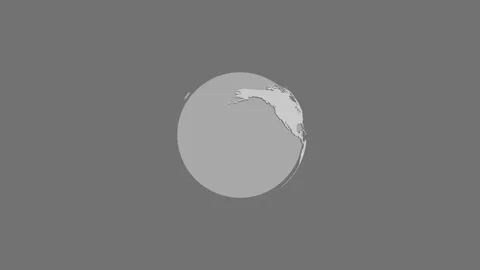 Grayscale paper cut planet earth rotating slowly Video stock 329033030