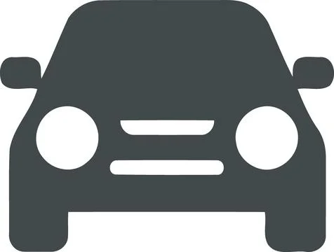 Grayscale passenger car front view Stock Illustration