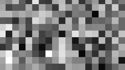 Grayscale Pixel Grid Abstract Pattern With Monochrome Squares and Minimal Stock Footage 329930773