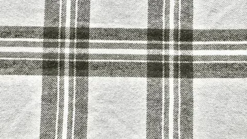 Grayscale plaid fabric texture closeup twill weave pattern for seamless wallp Stock Photos