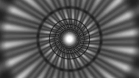 Grayscale Radial Tunnel Background Seamless Loop Stock Footage 342785444