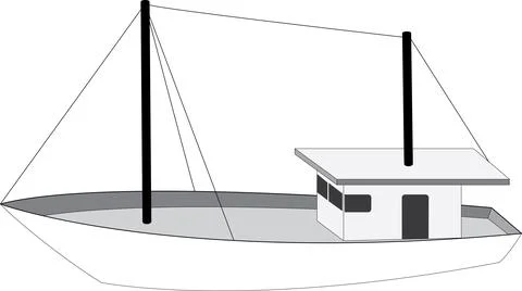 Grayscale stylized vessel Stock Illustration