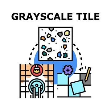 Grayscale tile design and floor renovation concept Stockillustratie
