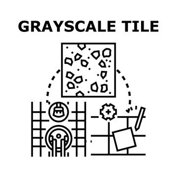 Grayscale tile design and floor renovation concept Stockillustratie