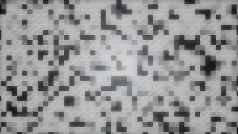 Grayscale Tone Mosaic Square Flickering Moving Particle Video stock 98192676