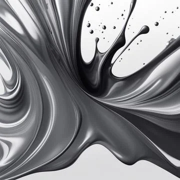 Gray,white ink splashes isolated on white background. Stock Photos