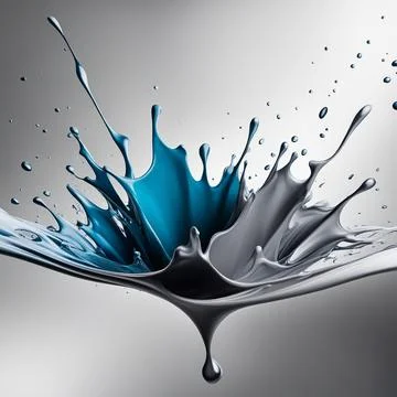 Gray,white ink splashes isolated on white background. Stock-Fotos