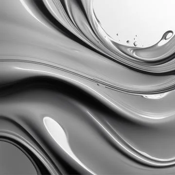 Gray,white ink splashes isolated on white background. Stock Photos