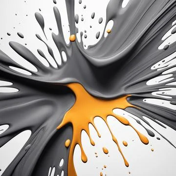 Gray,white ink splashes isolated on white background. Stock Photos